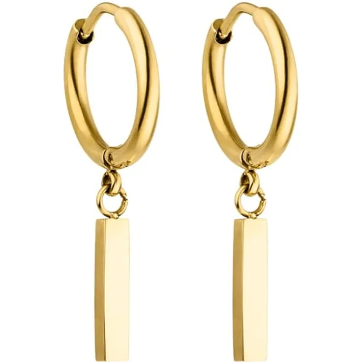 PURELEI Huli Hoop Creole Ohrringe (Gold), Damenohrringe aus langlebigem Edelstahl, wasserfest, 1,56 cm Durchmesser, eleganter Modeschmuck