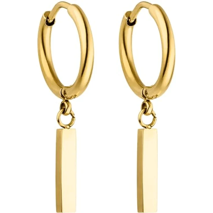 PURELEI Huli Hoop Creole Ohrringe (Gold), Damenohrringe aus langlebigem Edelstahl, wasserfest, 1,56 cm Durchmesser, eleganter Modeschmuck – Bild 1