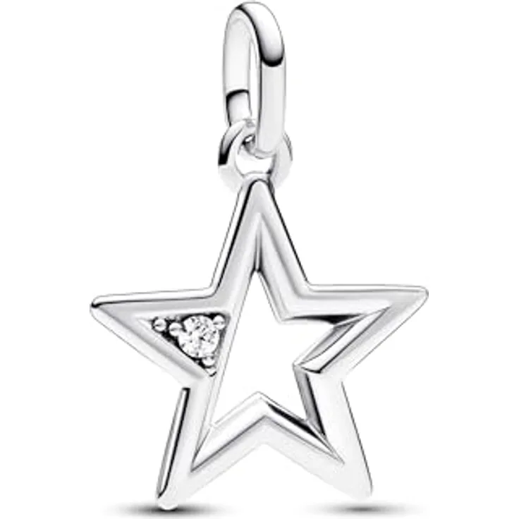 PANDORA ME Funkelnder Stern Medaillon-Charm, Sterling Silber mit Cubik Zirkonia, kompatibel mit ME und Moments Armbändern, 793032C01
