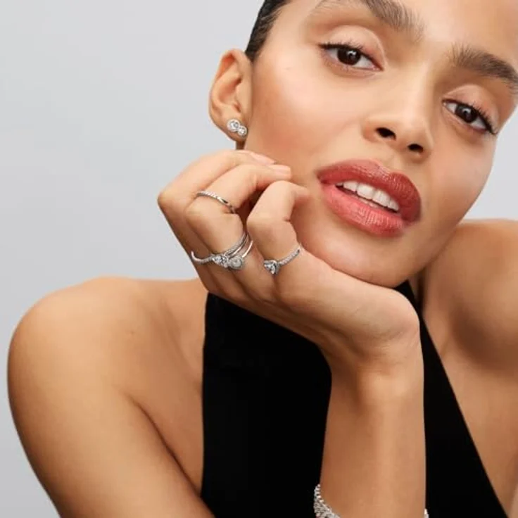 PANDORA Timeless Gravierbarer Herz Strahlenkranz Ring aus Sterling Silber mit Zirkonia, Größe: 54, personalisierbar – Bild 6