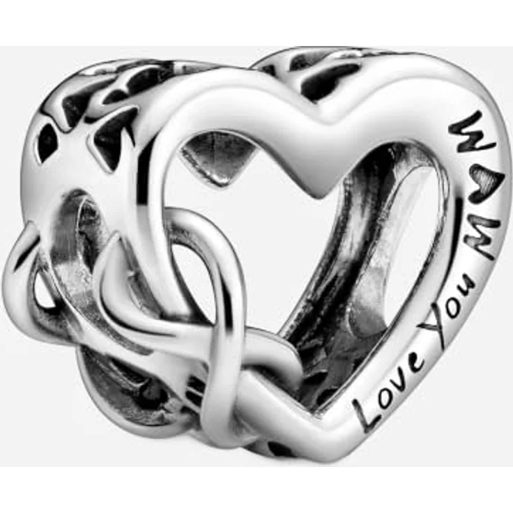 Pandora 798825C00 Silber Bead-Charm Love You Mum, Unendlichkeits-Herz aus 925 Sterlingsilber, geschwärzt, 11 x 11,5 mm – Bild 8