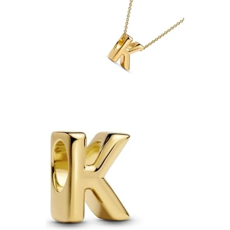 WEIMU Buchstaben Charms Gold Charm Anhänger aus 925er Silber, kompatibel mit europäischen Armbändern und Halsketten für Frauen, hypoallergen – Bild 1