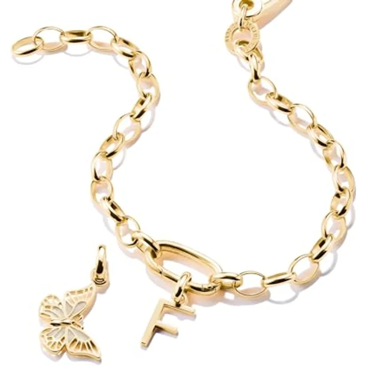 THOMAS SABO Charm-Anhänger Buchstabe F Connect, vergoldet 18k, aus recycled 925 Silber – Bild 2