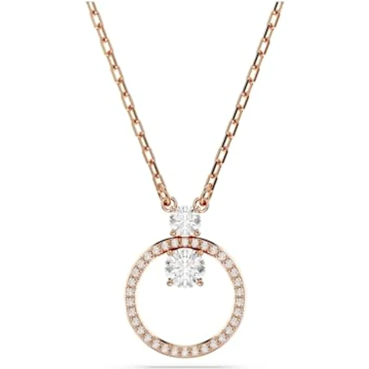 Swarovski Constella Anhänger, Rundschliff, Weiß, Roségold-Legierungsschicht mit Swarovski Zirconia