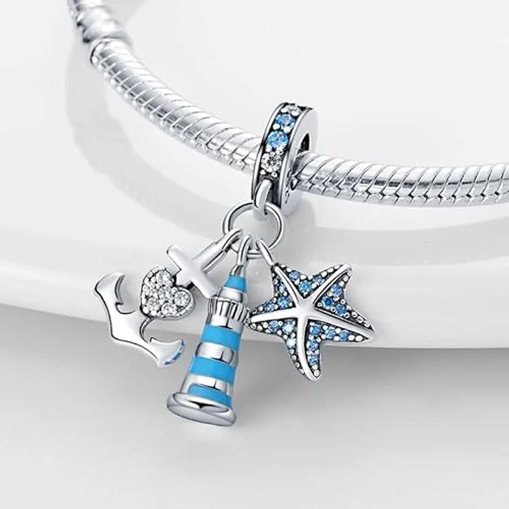 TINSLO Charm Anhänger Damen 925 Sterling Silber mit Zirkonia-Steinen, kompatibel mit Pandora Armbändern und Halsketten, für Frauen und Mädchen – Bild 2