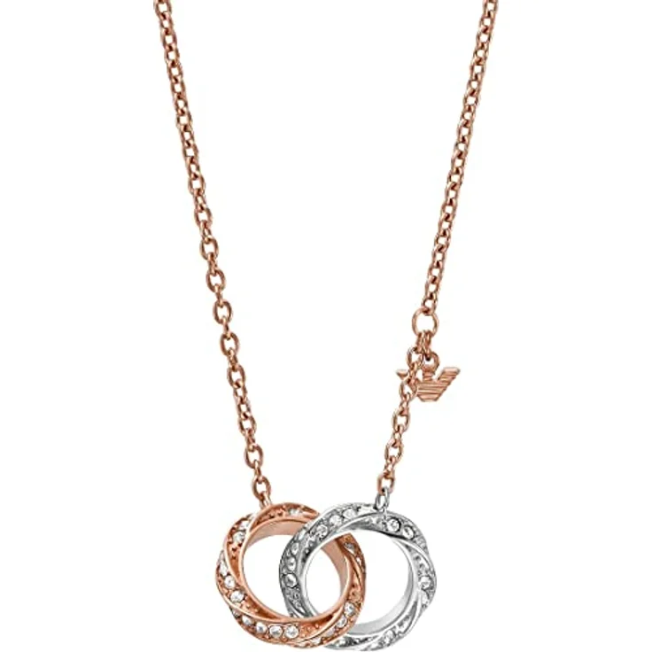 EMPORIO ARMANI Damenkette EGS3004221, zweifarbig, Edelstahl mit poliertem Finish, Karabinerverschluss – Bild 3