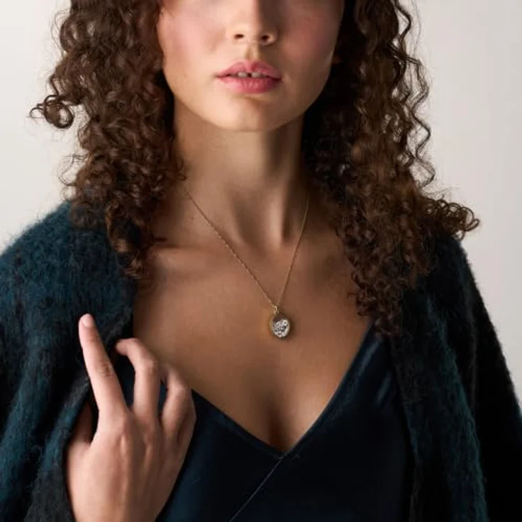 Fossil Sutton Damen Goldfarbene Edelstahl Halskette, Polierte Oberfläche, 45,7 cm mit Karabinerverschluss, JF04893710 – Bild 2