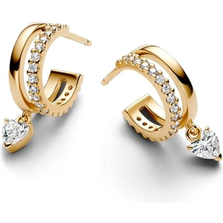 Pandora Creolen Classic Stone 263685C01, elegantes Design mit funkelndem Stein – Bild 2