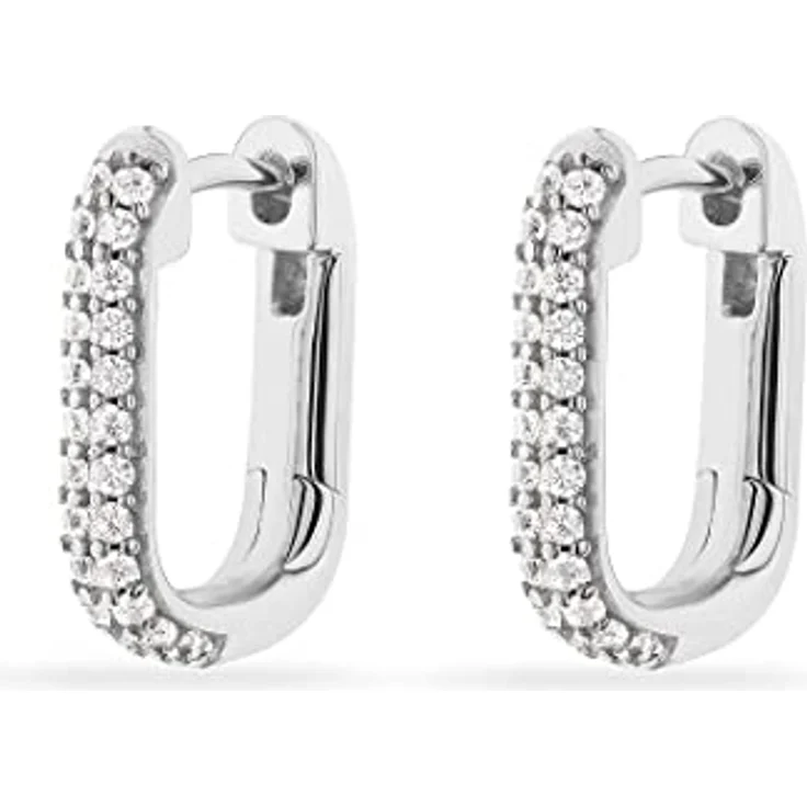 JETTE Damen-Creolen 925er Silber mit 48 Zirkonia, 2,5 cm Länge, elegant verpackt – Bild 4