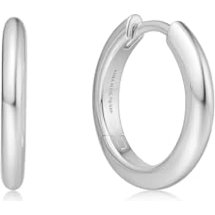 ANIA HAIE Vogue Maven Tube Small Huggie Hoop Creolen, 12 mm aus 925 Sterling Silber mit Rhodium-Überzug, inkl. Geschenkverpackung – Bild 1
