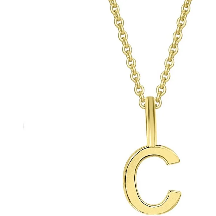 ONE ELEMENT Kettenanhänger Buchstabe C aus 333 Gelbgold, personalisierter Buchstabenanhänger mit feiner Verarbeitung, 4.5 mm breit und 9.6 mm hoch