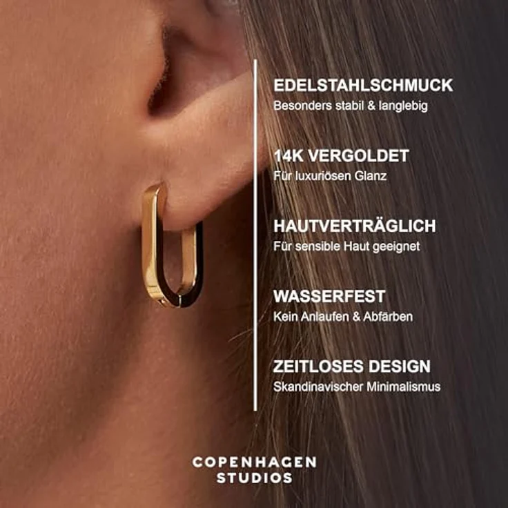 Copenhagen Studios Creolen Bold Set CPJ-0047-E-18, stylish Creolen in modernem Design – Bild 3