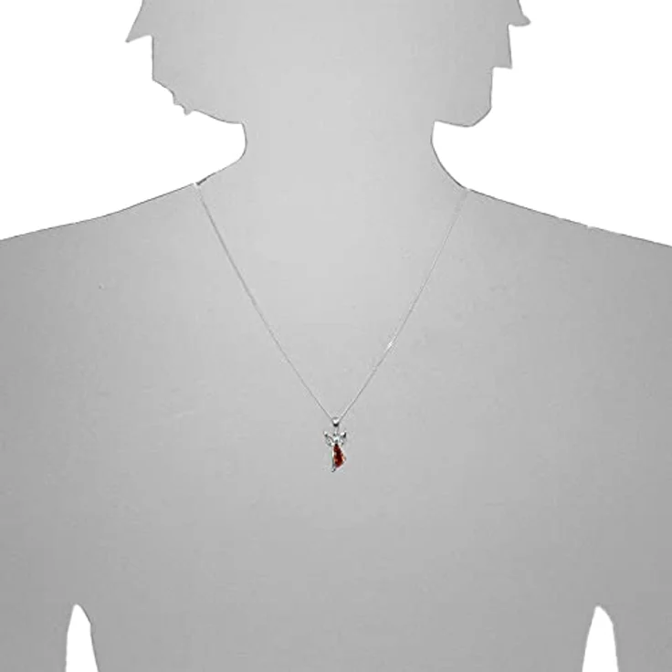 OSTSEE-SCHMUCK Kettenanhänger kleiner Engel aus Sterlingsilber 925/000 mit Bernstein, 27 x 12 mm, 1-tlg. – Bild 3