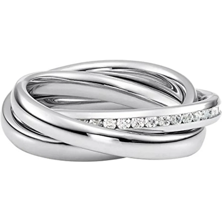 Heideman Ring Damen Trini, Edelstahl Silber farbend poliert, Rollring Spielring Dreierring, Größe 52 – Bild 5