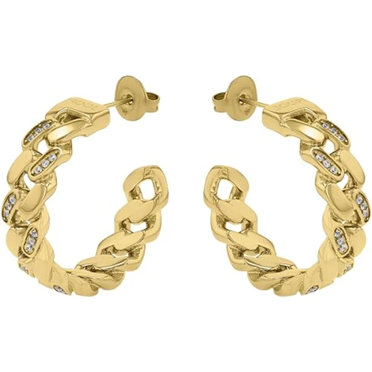 JOOP! Creolen Damen Ohrschmuck, Silber, Edelstahl mit Zirkonia-Steinen, 25 mm, in Schmuck Geschenk Box – Bild 4