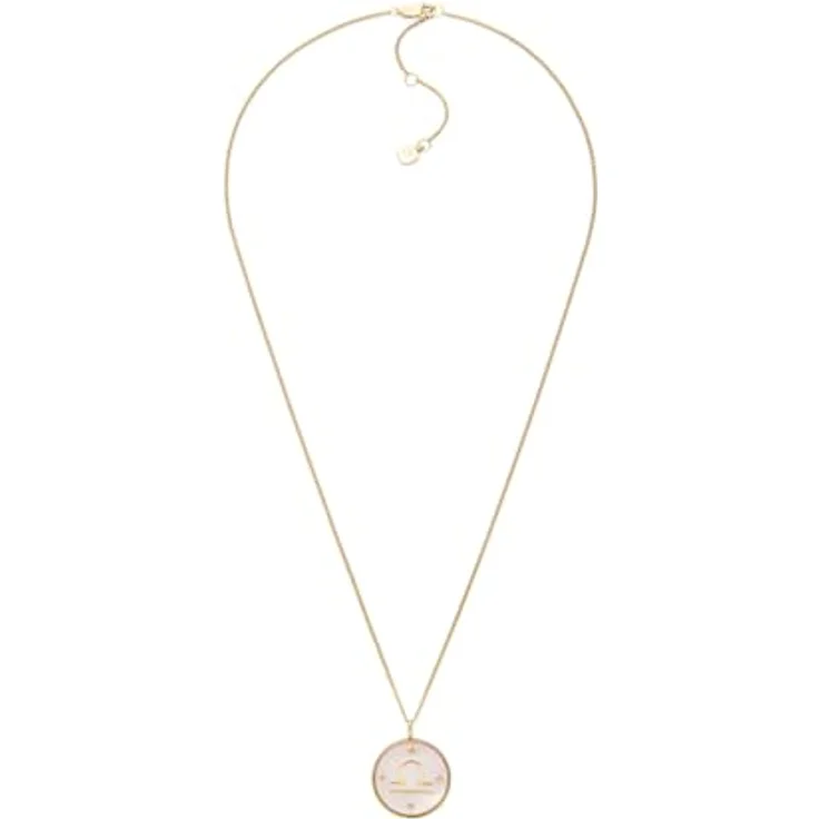 Fossil Damen-Edelstahl Halskette mit Karabinerverschluss, gebürstetes Rosa – Bild 1
