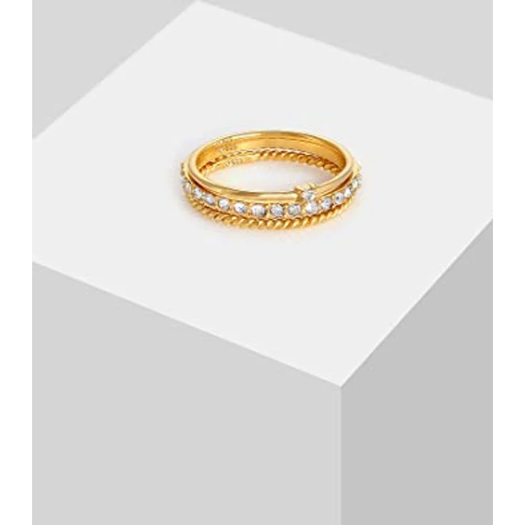 Elli Solitärring Ringset (3 tlg) 925 Silber mit Swarovski® Kristallen, handgefertigt, in verschiedenen Größen verfügbar – Bild 6