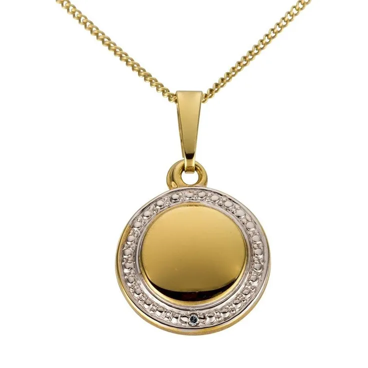 Firetti Kettenanhänger Gold 333 mit Diamant, Halsschmuck Anhänger Made in Germany