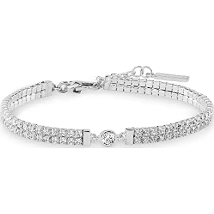 JETTE Damen-Armband 925er Silber mit 123 Zirkonia, One Size, 17 cm Länge, in Silber – Bild 1