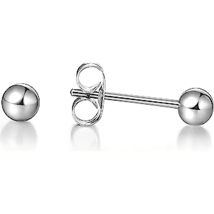 Limerencia G23 Reintitan Ohrringe, hypoallergen mit 4mm kubischen Zirkonia, runde Kugelohrringe für Damen und Teenager – Bild 1
