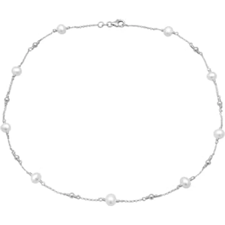 Elli Halskette Damen Kugeln Filigran mit Süßwasserzuchtperlen, 925 Sterling Silber, 50cm – Bild 3