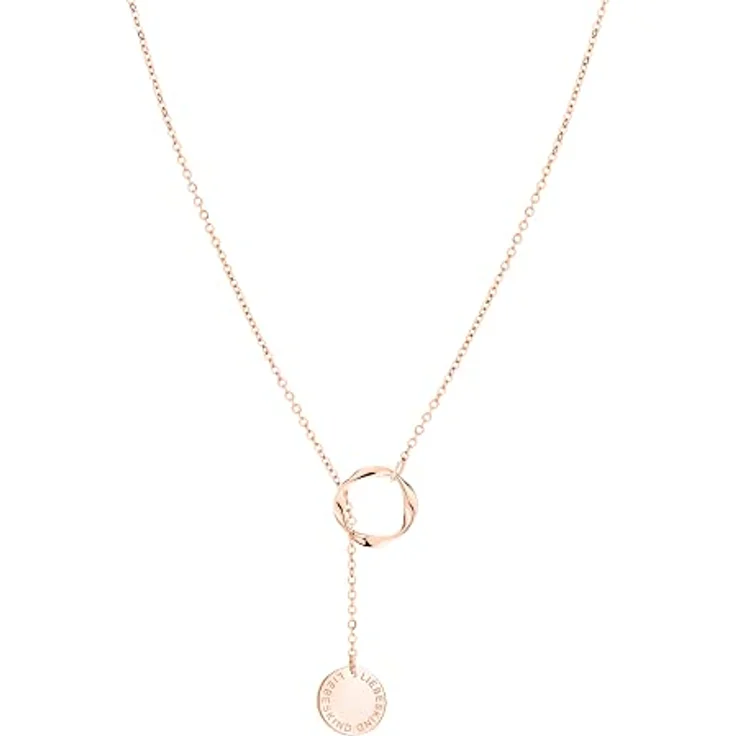 LIEBESKIND Berlin Halskette LJ-0993-N-45, Edelstahl mit gedrehtem Anhänger, IP Roségold, 45 cm – Bild 1