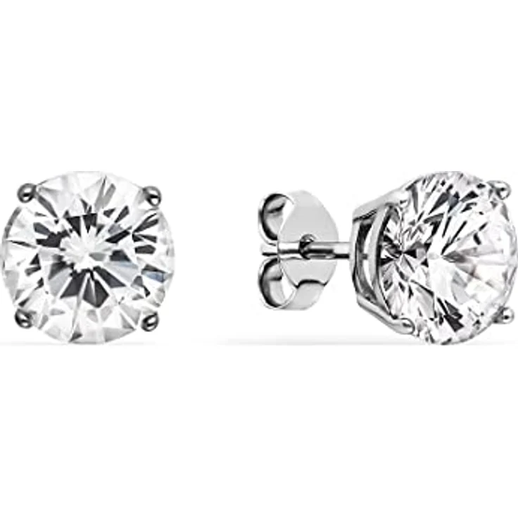 FAVS Damen-Ohrstecker 925er Silber, mit 2 Zirkonia, klassisches Design, 0,8 cm – Bild 1