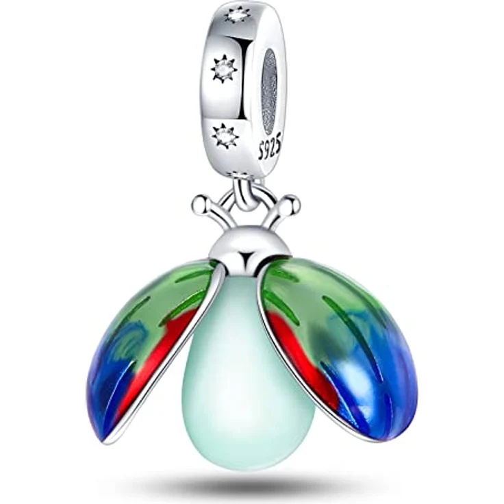 HappyStar 925 Sterling Silber Charm, I LOVE MOM Dangle Anhänger für Pandora Armbänder, mit 5A-Zirkonen, Geschenk zum Muttertag – Bild 1