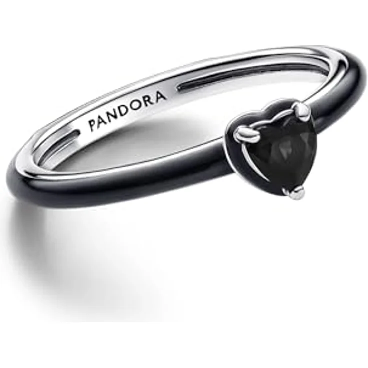 PANDORA ME Schwarzes Chakra Herz Ring, Sterling-Silber mit künstlichen Kristallen, Größe: 58, 193088C01-58 – Bild 2