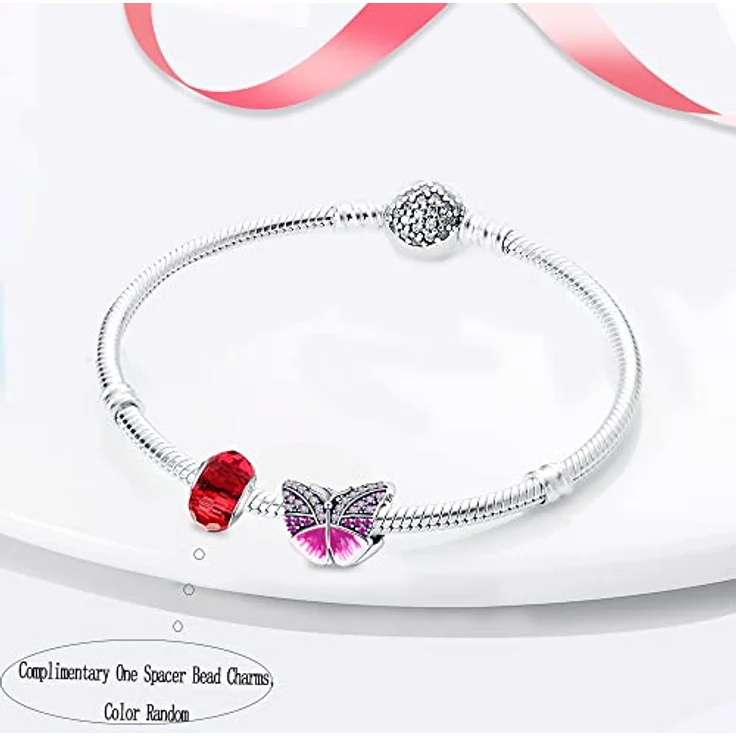 LNQOBU 925 Sterling Silber Schmetterling und Musik Charms Set, perlen Schmuck für Armbänder und Halsketten, Geschenk für Frauen und Mädchen – Bild 2