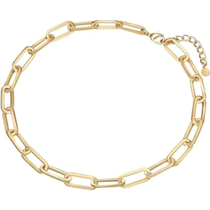 Lulu & Jane Damen Gliederkette, gelbgoldene Metall-Legierung mit Hochglanzpolierter Oberfläche, 43,0 cm (+5 cm Verlängerung) – Bild 2