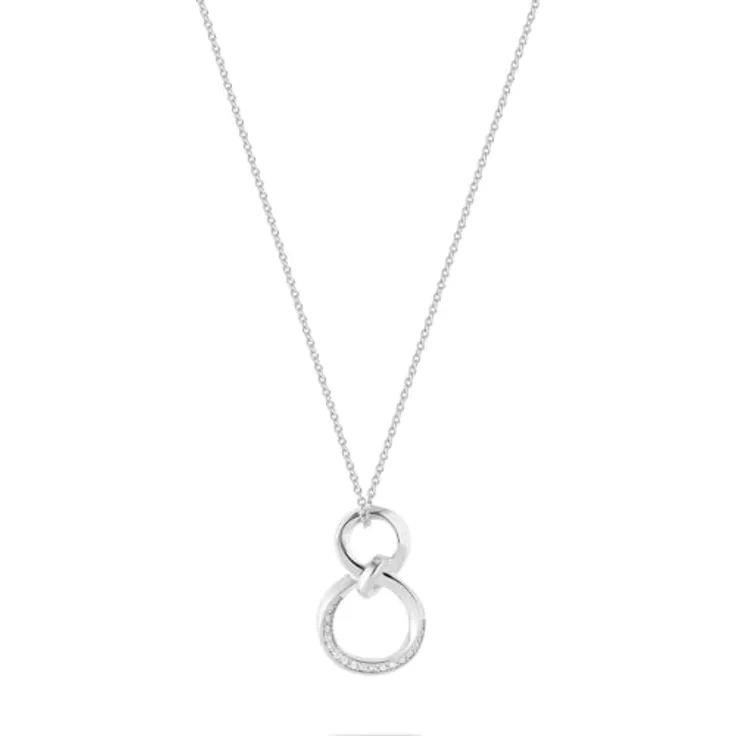 JETTE Damen-Kette 925er Silber, recycelter Zirkonia, One Size, Silber, 32029956