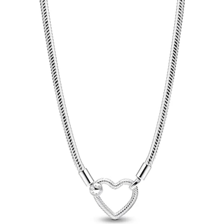 Pandora Silberkette 393377C00-45, Damen-Collier aus 925 Silber, 3 mm Stärke, 45 cm Länge, Herz-Verschluss – Bild 1