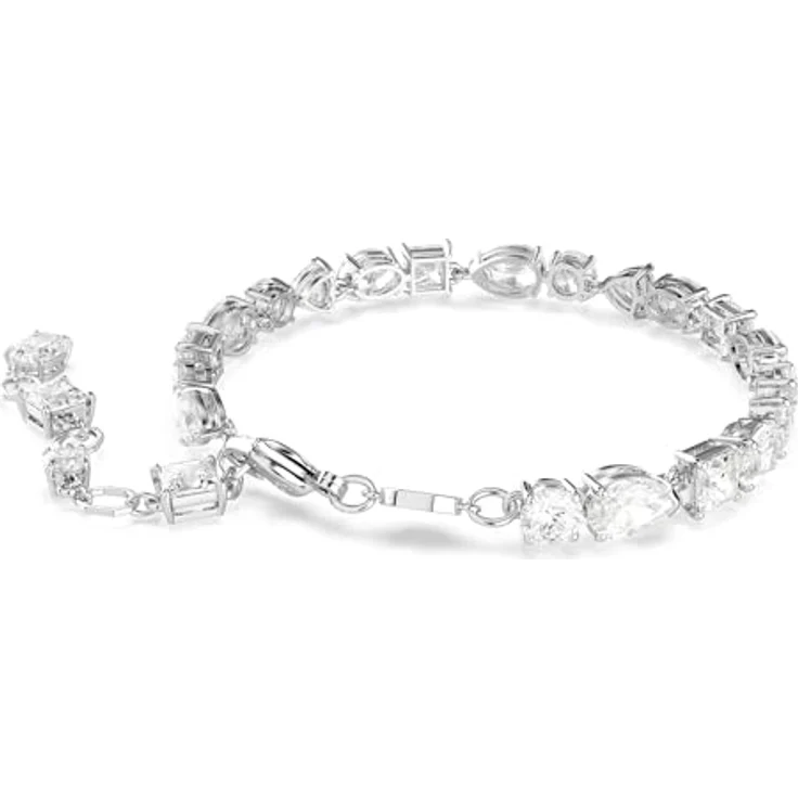 Swarovski Mesmera Armband, rhodiniertes Damenarmband mit weißen Zirkonia, 15.5-20.5 cm, 0.5 cm breit, Karabinerschließe – Bild 5