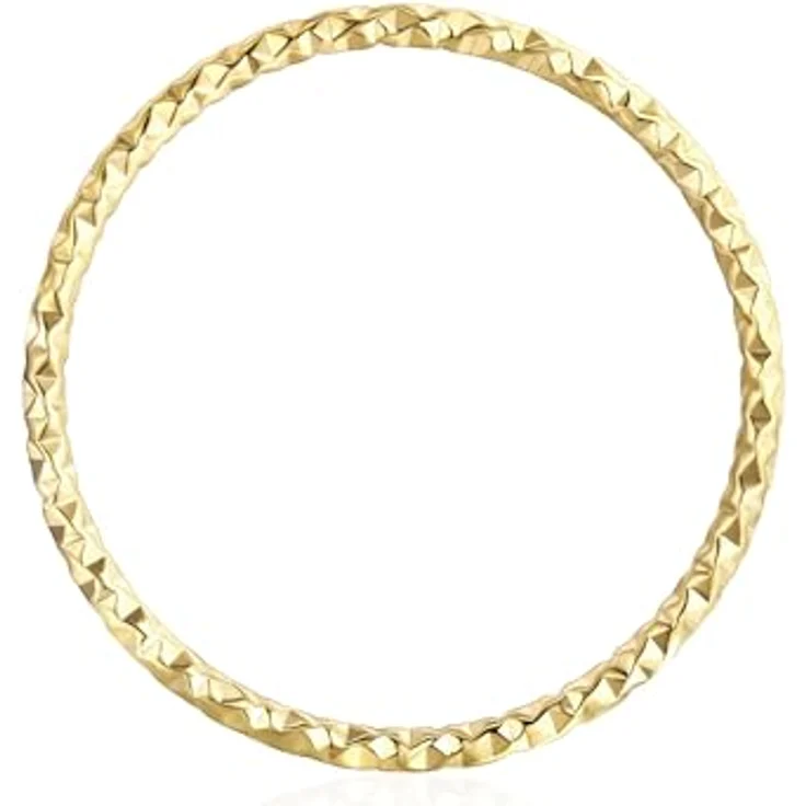 Eastside Damenring „Hammered Finish“, gelbvergoldeter Edelstahlbandring, 14 Karat, schmale Ringschiene, stapelbar, in Geschenkbox – Bild 3