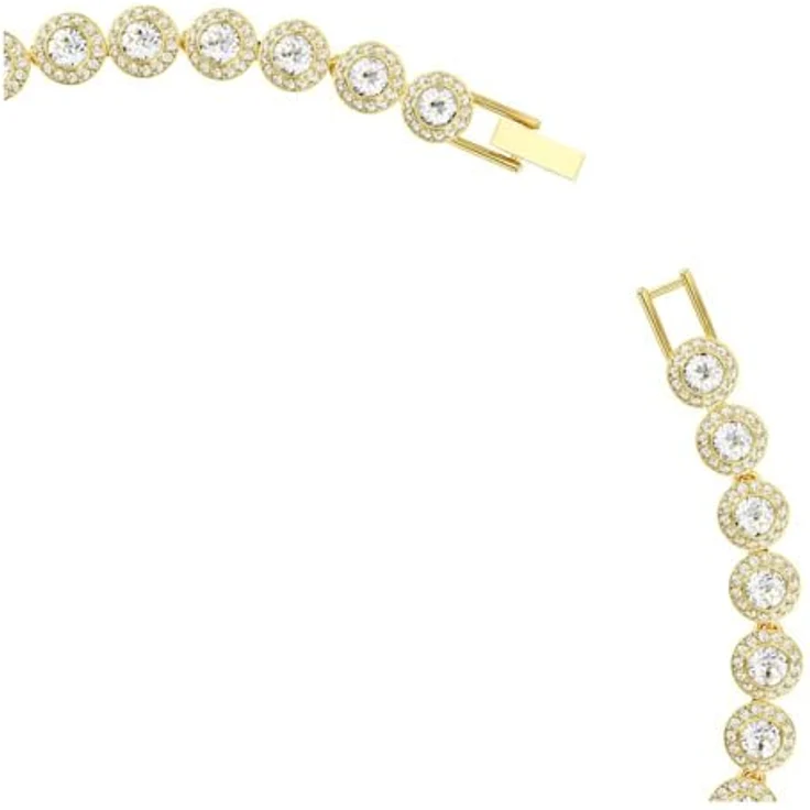 Swarovski Una Angelic Tennis Halskette, Weiße, Vergoldete Damenhalskette mit Rundum Strahlenden Kristallen, 38-41 cm Länge – Bild 3