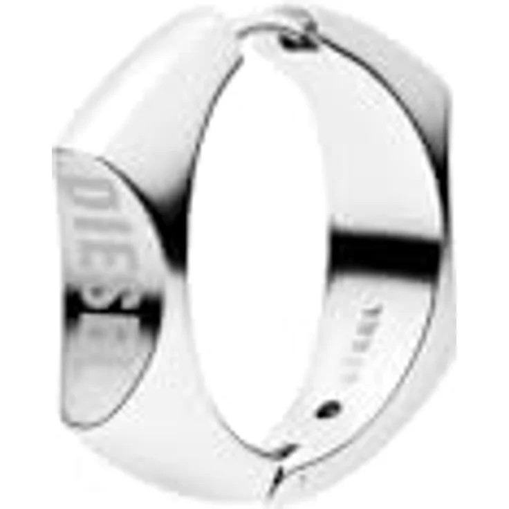 Diesel Herren Edelstahl Ohrringe, silberner rostfreier Stahl mit Bügelverschluss, poliert, 2.1 cm Länge – Bild 3