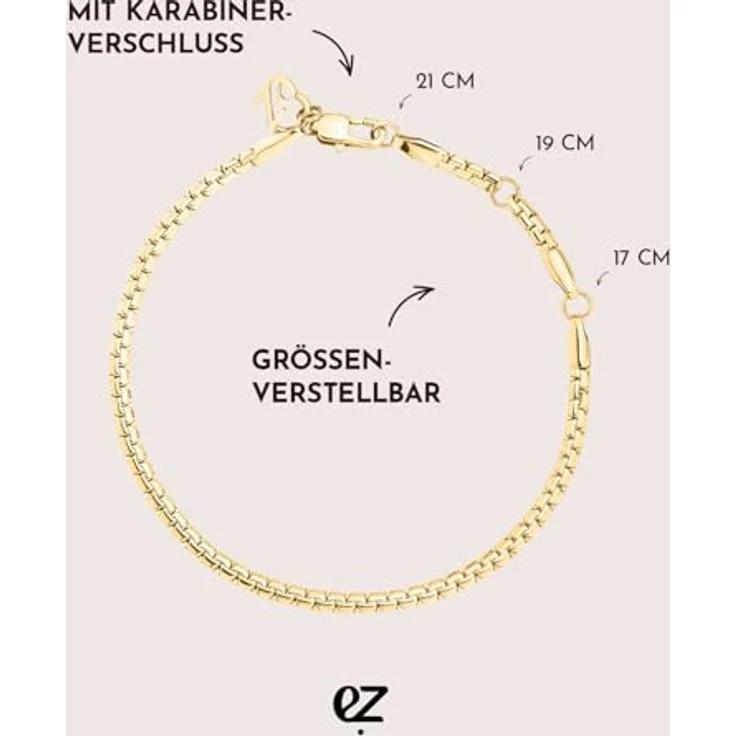 Echtzeit Armband The Y-Sleek, verstellbares Edelstahl-Armband mit 14 Karat Vergoldung, 21 cm, roségold, wasserfest & hautfreundlich, Geschenk für Damen – Bild 5