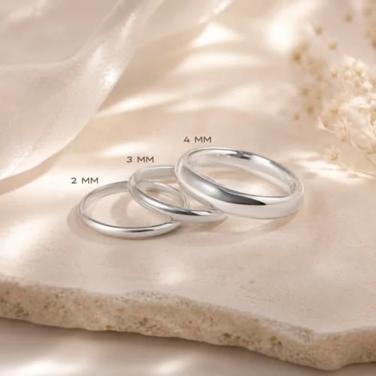 Amberta Hochzeitsringe 925 Sterling Silber, Eheringe für Damen und Herren mit Gelbgold- oder Roségold-Beschichtung, 2 mm Ringgröße 58.9 – Bild 3