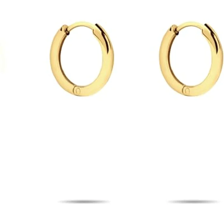 Liebeskind Berlin Creole LJ-1665-E-14, Edelstahlohrringe in IP Gold, 1,4 cm mit Schanierverschluss – Bild 3