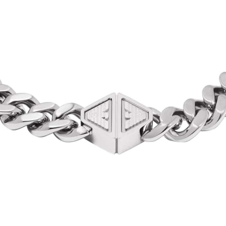 EMPORIO ARMANI Herrenarmband, Edelstahl mit Karabinerverschluss, aschesilber – Bild 3