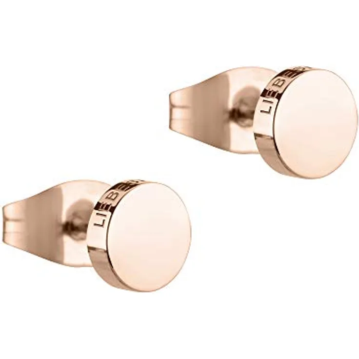 LIEBESKIND Damen Ohrstecker, roségoldfarben, Edelstahl, 0,5 cm mit Steckverschluss