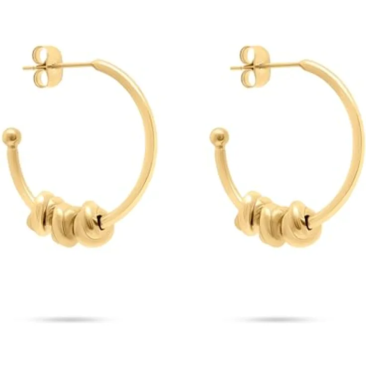 s.Oliver Ohrring - Elegante Creolen aus poliertem Edelstahl, gold - 25 mm, wasserfest & hautfreundlich