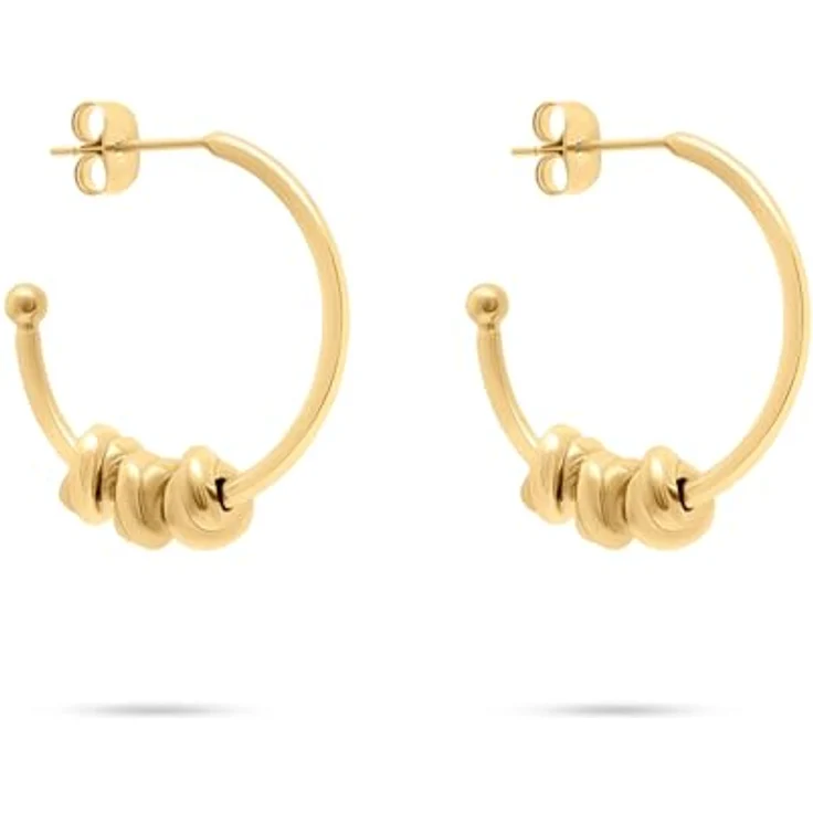 s.Oliver Ohrring - Elegante Creolen aus poliertem Edelstahl, gold - 25 mm, wasserfest & hautfreundlich – Bild 1