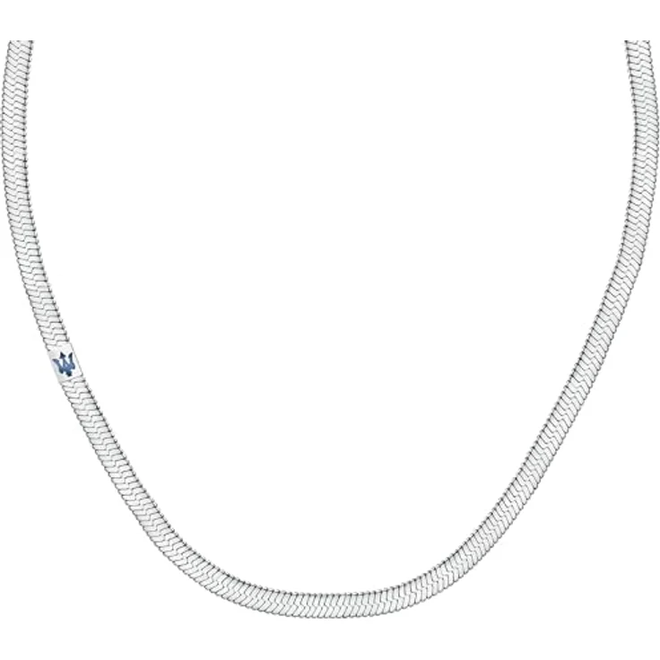 Maserati Iconic Herren Halskette, Stahl mit blauem IP-Beschichtung, 55 cm mit Clip-Verschluss – Bild 1