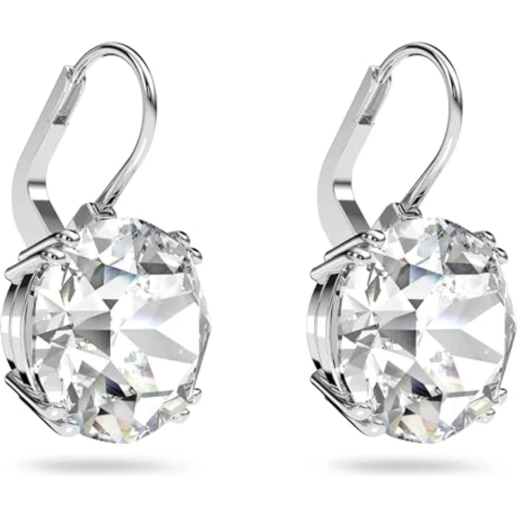 Swarovski Millenia Ohrringe, Rhodinierte Hängeohrringe mit Strahlenden Swarovski Kristallen in Weiß – Bild 4