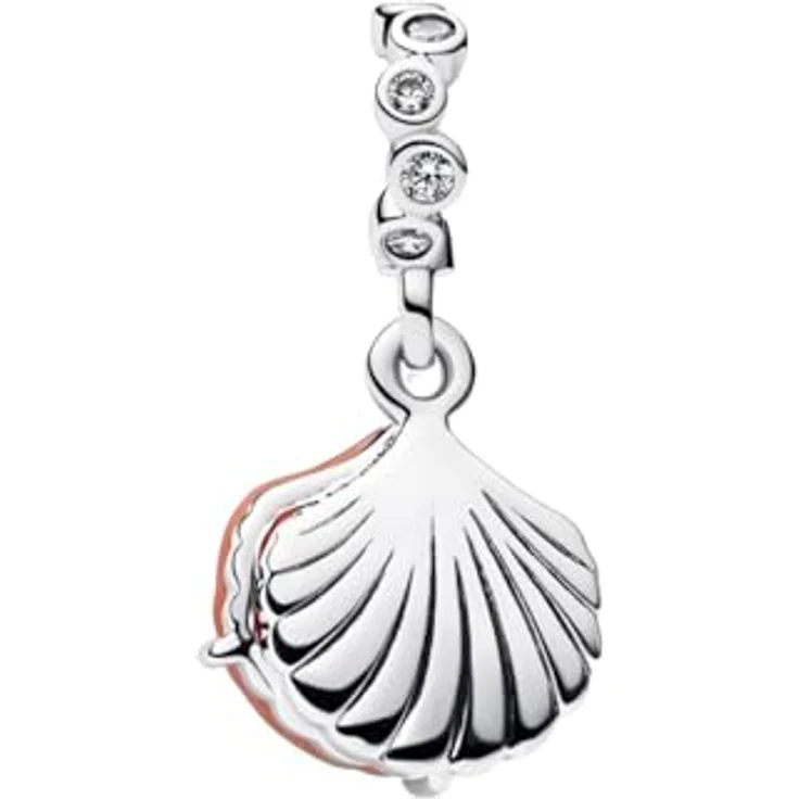 PANDORA Moments Korallenrote Muschel Doppelter Charm-Anhänger aus Sterling Silber, Kompatibel mit ME und Moments Kollektion, 793821C01 – Bild 3