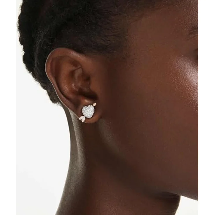 Swarovski Idyllia Ohrstecker, Herz mit Pfeil, Weiß, Metallmix, verschiedene Schliffe – Bild 5