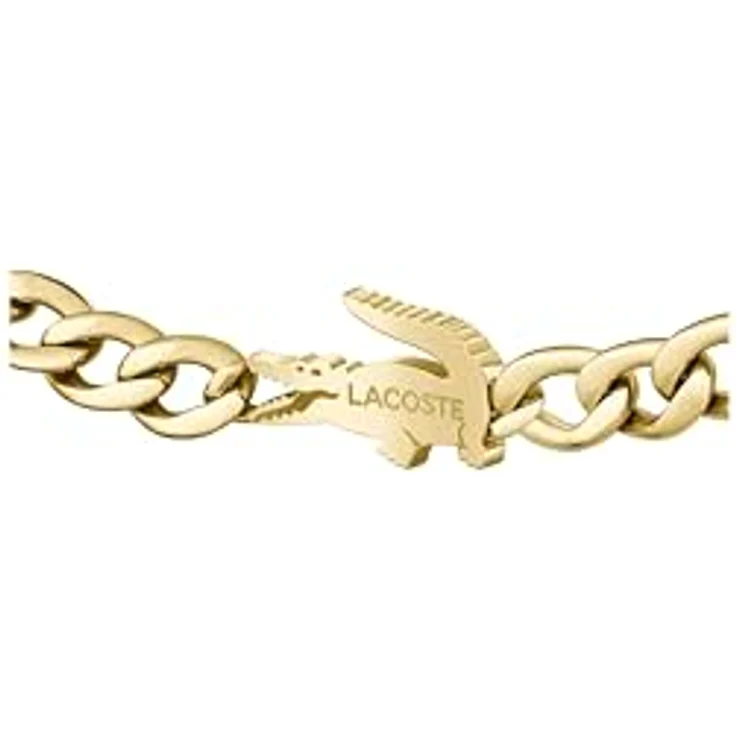 Lacoste Crocodile Gliederarmband, Edelstahl mit Krokodil-Charm, verstellbar, Gold oder Silber – Bild 3