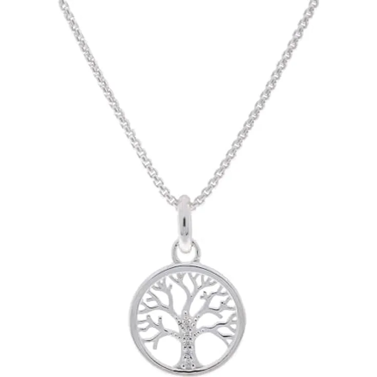 THOMAS SABO Damen-Halskette mit Anhänger, 925 Silber, Zirkonia weiß, Brillantschliff, längenverstellbar von 38 - 42 cm - SCKE150145
